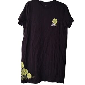 Adidas Black Lime Green Flower T-Shirt Dress